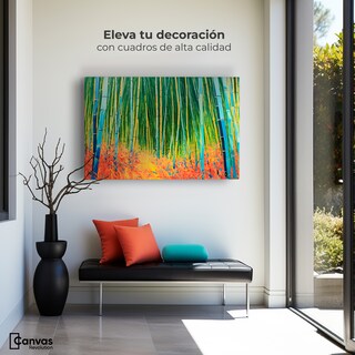 Foto 3 | Foto 3 | Cuadro Decorativo Canvas Bosque Bambú Verde 90x60