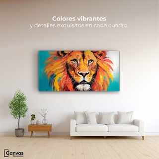 Foto 2 | Foto 2 | Cuadro Decorativo Canvas Retrato León Colors 120x60