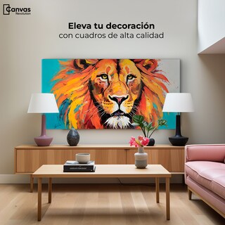 Foto 3 | Foto 3 | Cuadro Decorativo Canvas Retrato León Colors 120x60