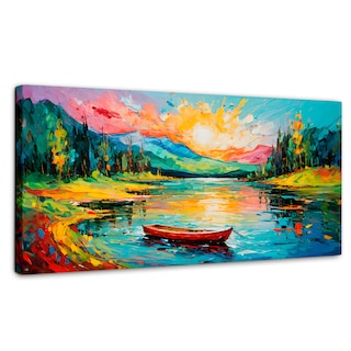 Foto 1 | Foto 1 | Cuadro Decorativo Canvas Reflejos Bote Lago 120x60