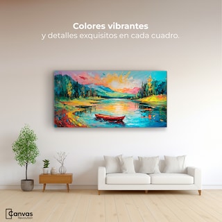 Foto 2 | Foto 2 | Cuadro Decorativo Canvas Reflejos Bote Lago 120x60