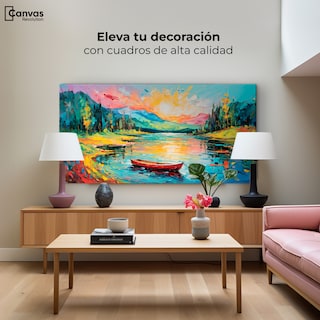 Foto 3 | Foto 3 | Cuadro Decorativo Canvas Reflejos Bote Lago 120x60