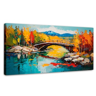 Foto 1 | Foto 1 | Cuadro Decorativo Canvas Puente Otoñal Áureo 120x60