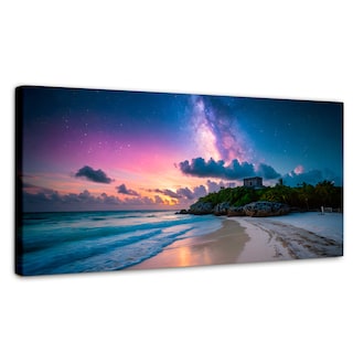 Foto 1 | Foto 1 | Cuadro Decorativo Canvas Orilla Playa Tulum 160x80