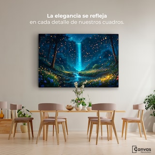 Foto 2 | Foto 2 | Cuadro Decorativo Canvas Luciérnagas Cascada 90x60