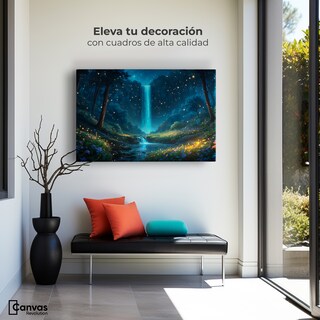 Foto 3 | Foto 3 | Cuadro Decorativo Canvas Luciérnagas Cascada 90x60