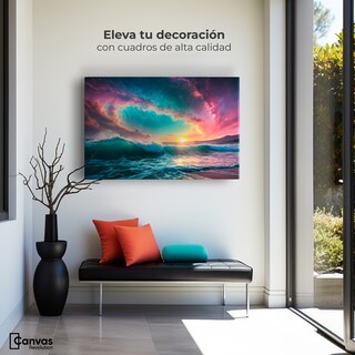 Foto 3 | Foto 3 | Cuadro Decorativo Canvas Aurora Boreal Naval 90x60