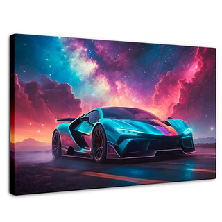 Foto 1 | Foto 1 | Cuadro Decorativo Canvas Auto Deportivo Neón 90x60