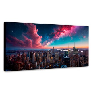 Foto 1 | Foto 1 | Cuadro Decorativo Canvas Urbanidad Galáctica 160x80