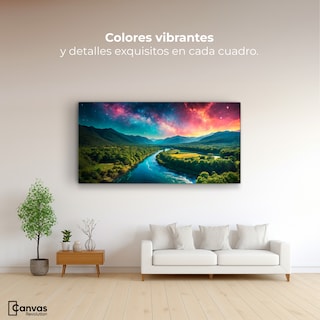 Foto 2 | Foto 2 | Cuadro Decorativo Canvas Valle Rio Nebuloso 160x80