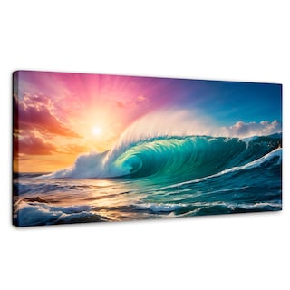 Foto 1 | Foto 1 | Cuadro Decorativo Canvas Ola Crepuscular 160x80
