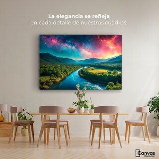 Foto 2 | Foto 2 | Cuadro Decorativo Canvas Valle Rio Nebuloso 90x60