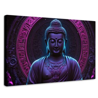 Foto 1 | Foto 1 | Cuadro Decorativo Canvas Buda Neón Luminoso 90x60