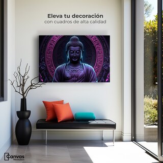 Foto 3 | Foto 3 | Cuadro Decorativo Canvas Buda Neón Luminoso 90x60