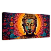 Cuadro Decorativo Canvas Buda Vórtice Psicodélico 160x80