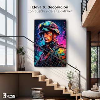 Foto 2 | Foto 2 | Cuadro Decorativo Canvas Soldado Futurista 60x90