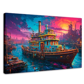 Foto 1 | Foto 1 | Cuadro Decorativo Canvas Crepúsculo Náutico 90x60