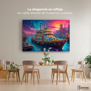 Foto 2 | Foto 2 | Cuadro Decorativo Canvas Crepúsculo Náutico 90x60