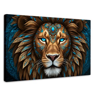 Foto 1 | Foto 1 | Cuadro Decorativo Canvas León Ojo Azules 90x60