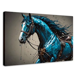 Foto 1 | Foto 1 | Cuadro Decorativo Canvas Brillo Azul Equino 90x60