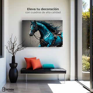 Foto 3 | Foto 3 | Cuadro Decorativo Canvas Brillo Azul Equino 90x60