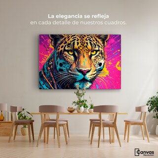 Foto 2 | Foto 2 | Cuadro Decorativo Canvas Leopardo Colorido 90x60