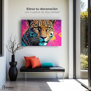 Foto 3 | Foto 3 | Cuadro Decorativo Canvas Leopardo Colorido 90x60