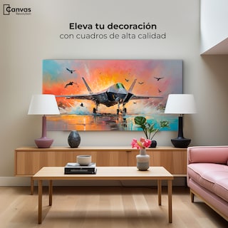 Foto 3 | Foto 3 | Cuadro Decorativo Canvas Jet Pista Aérea 140x70