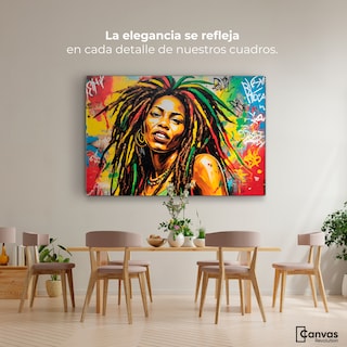 Foto 2 | Foto 2 | Cuadro Decorativo Canvas Retrato Rasta Urban 90x60