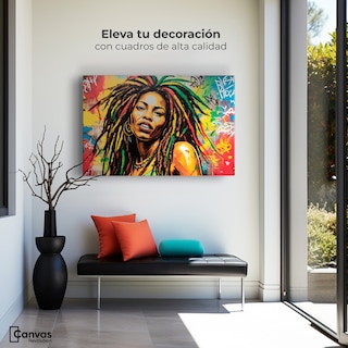 Foto 3 | Foto 3 | Cuadro Decorativo Canvas Retrato Rasta Urban 90x60