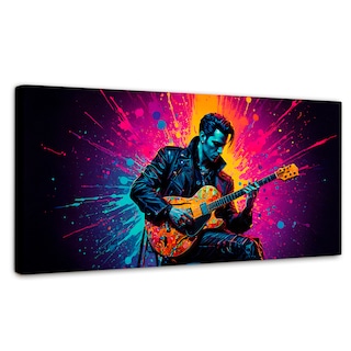 Foto 1 | Foto 1 | Cuadro Decorativo Canvas Guitarrista Colores 120x60