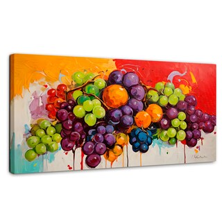 Foto 1 | Foto 1 | Cuadro Decorativo Canvas Bodegón Con Uvas 140x70