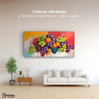 Foto 2 | Foto 2 | Cuadro Decorativo Canvas Bodegón Con Uvas 140x70
