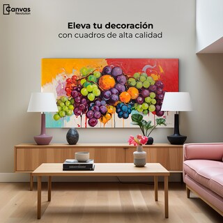 Foto 3 | Foto 3 | Cuadro Decorativo Canvas Bodegón Con Uvas 140x70