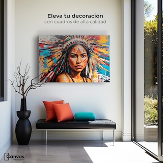 Foto 3 | Foto 3 | Cuadro Decorativo Canvas Nativo Colorido 90x60