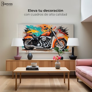 Foto 3 | Foto 3 | Cuadro Decorativo Canvas Motocicleta Clásica 140x70