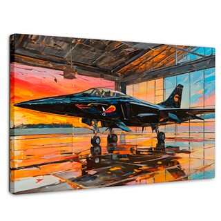 Foto 1 | Foto 1 | Cuadro Decorativo Canvas Base Aérea Ocaso 90x60