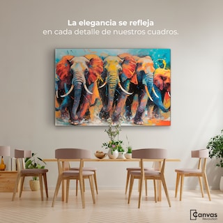 Foto 2 | Foto 2 | Cuadro Decorativo Canvas Elefantes Corriendo 90x60