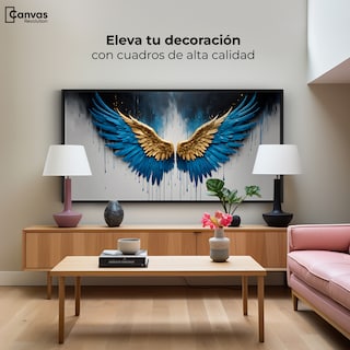 Foto 3 | Foto 3 | Cuadro Decorativo Marco Flotante Vuelo Celestial 120x60 Marco Negro