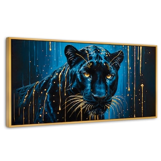 Foto 1 | Foto 1 | Cuadro Decorativo Marco Flotante Mirada Nocturna 120x60 Marco Dorado
