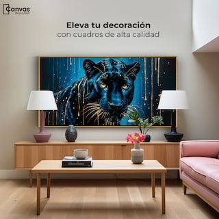 Foto 3 | Foto 3 | Cuadro Decorativo Marco Flotante Mirada Nocturna 120x60 Marco Dorado