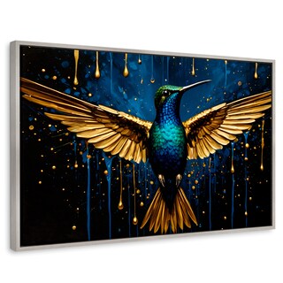 Foto 1 | Foto 1 | Cuadro Decorativo Marco Flotante Colibrí Destellos 90x60 Marco Plateado