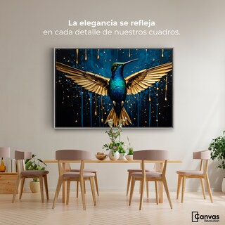 Foto 2 | Foto 2 | Cuadro Decorativo Marco Flotante Colibrí Destellos 90x60 Marco Plateado
