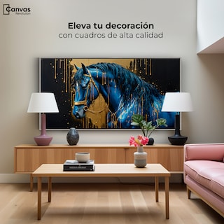 Foto 3 | Foto 3 | Cuadro Decorativo Marco Flotante Elegancia Azul Oro 120x60 Marco Plateado