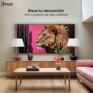 Foto 3 | Foto 3 | Cuadro Decorativo Marco Flotante Melena Majestuosa 120x60 Marco Dorado