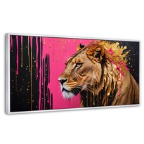 Cuadro Decorativo Marco Flotante Melena Majestuosa 120x60 Marco Blanco