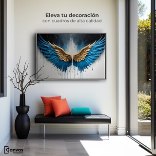 Foto 3 | Foto 3 | Cuadro Decorativo Marco Flotante Vuelo Celestial 90x60 Marco Plateado