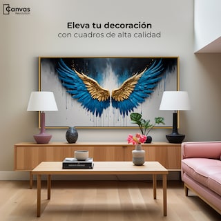 Foto 3 | Foto 3 | Cuadro Decorativo Marco Flotante Vuelo Celestial 120x60 Marco Dorado