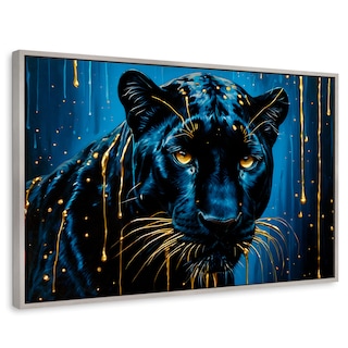 Foto 1 | Foto 1 | Cuadro Decorativo Marco Flotante Mirada Nocturna 90x60 Marco Plateado