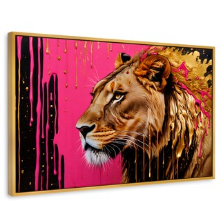 Foto 1 | Foto 1 | Cuadro Decorativo Marco Flotante Melena Majestuosa 90x60 Marco Dorado